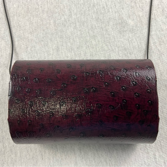 UNIQUE NO BRANDED WOMEN’S CYLINDER CROSSBODY BAG LITTLE PURSE COLOR: BURGUNDY - Picture 6 of 16